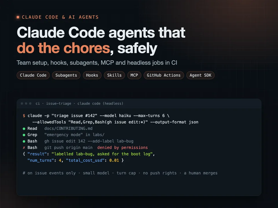 Claude Code agents with a turn cap, a tool allowlist and a bill you can predict